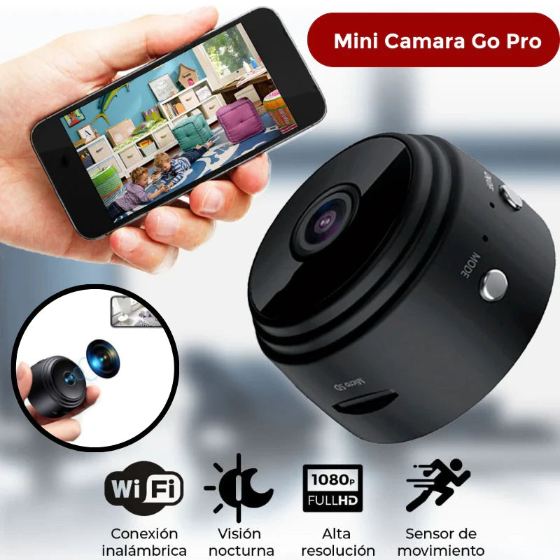Mini cámara A9 de 32 GB Alta definición 1080p Wifi inalámbrico Vigilancia  doméstica inteligente Soporte de cámara IP Visión nocturna y detección de  movimiento